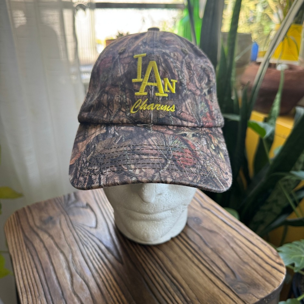 Ian Charms Realtree Camo Baseball Yellow Embroidered Logo Adjustable Strap Hat